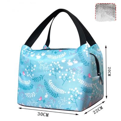 China Promotional Wholesale Custom Fabric Waterproof Oxford Tote Lunch Bag For Women Thermal Aluminum Foil Insulated Food Deliver Cooler Bag for sale