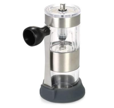 China 2022 Portable Clear Small Size Plastic Hand Coffee Grinder With Anti-fall Silicone Base Most Popular Outdoor Eco-Friendly for sale