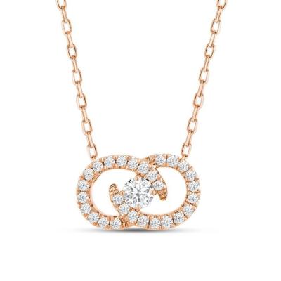 China Lab Grown Diamond Necklace Jewelry Type 18K 14K 10K Solid Gold Clarity CVD Round Cut Bezel for sale