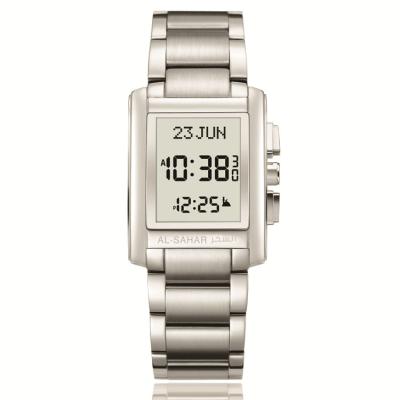 China Best Qibla Travel Compass Qibla Time Prayer Alarm Mosque Digital Luxury Man Islamic Watch Muslim Azan Automatic Watch for sale