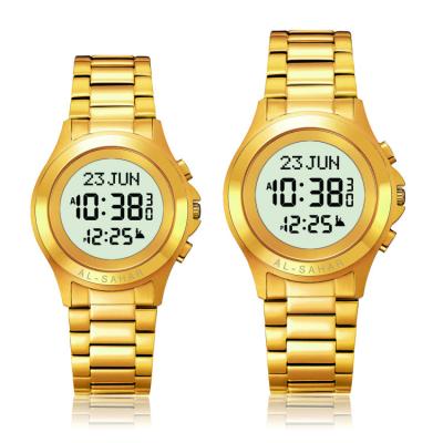 China Muslim Islamic Wristwatch AS-T003SW AL SAHAR Alarm Mosque Azan Alarm Couble Travel Digital Wrist Watch for sale