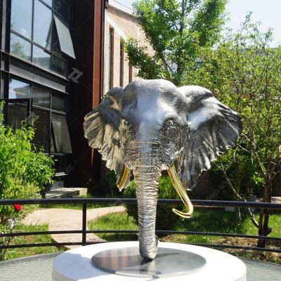 Cina Scultura di testa di elefante in acciaio inossidabile per vendita all'ingrosso in vendita