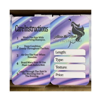 China Wholesale Price Custom private label hair extensions tags Printing logo tags for hair for sale
