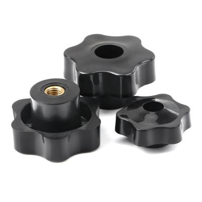 China Other Thumb Nuts Star Mechanical Black Knob Handle Thread Knob Fastener Nuts M4 M5 M6 M8 M10 M12 Plum Hand Tighten Nuts for sale