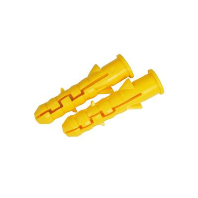 China Other LUHUICHANG 200pcs M6 M8 M10 Yellow Ribbed Plastic Wall Anchor Expansion Pipe Tube Wall Plugs Plastic Drywall for sale