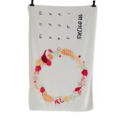 China Baby Milestone Wearable Monthly Hot Selling Blanket Amazon Soft Woven Coral Fleece Polar Fleece Fabric Wearable Plain for sale