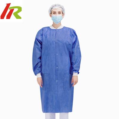 China Non Woven Lab Coats Wholesale Laboratory Gowns Doctor Waterproof Disposable Lab Coats for sale