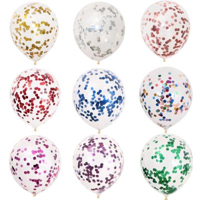 China Toys/Gift Foil Confetti Latex Balloon/Decorations 12inch 1cm&1.5cm For Party Decoration Baby Shower for sale