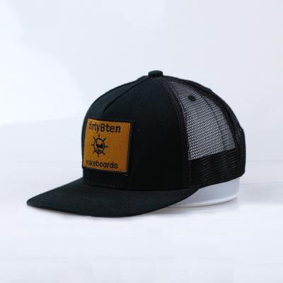 China COMMON Customized Adjustable Structured Mesh Outdoor Sport Cap Trucker Hat Cotton Apricot Leather High Quality 6 Panel Adults Patch for sale