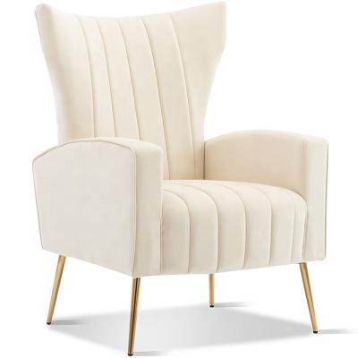 China Recliner Sofa Wing Arm Lounge Chair For Simple Design Velvet Fabric Leisure Modern Classic Pink Upholstery Simple Living Room for sale