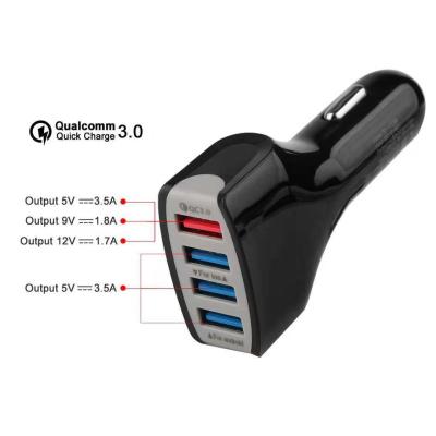 China 7A 4 USB CAR CHARGER Universal Compatible USB CAR CHARGER for all electronics cheap price for sale