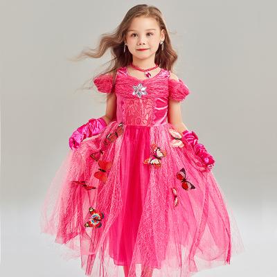 China Breathable Butterfly princess dress Frozen Long Sleeve Elsa Princess Dress Children's Dresses for sale