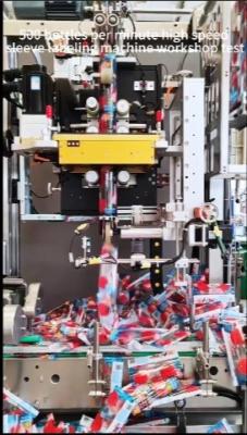 China Fifth Generation Fully Automatic Shrink Sleeve Applicator Customized For 30000BPH Drinks Production Line Is Being Tested In The Workshop for sale