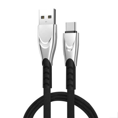 China Fast Charging Speed Cloth Weaving Mobile Phone 2.5a Micro Usb Data Cable Fast Chargers Cable For Iphone Lightning For Android for sale