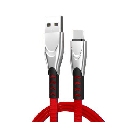 China Fast Charging Speed Cloth Weaving Type C Mobile Phone 2.5a Usb Data Cable Fast Chargers Cable For Android for sale