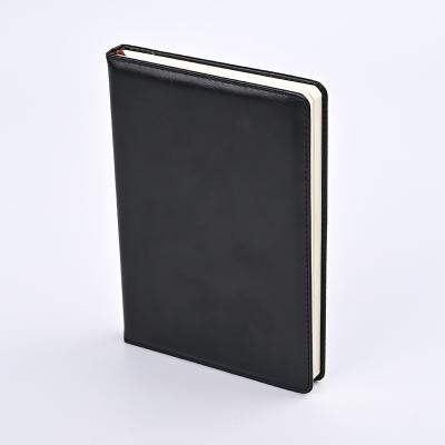 China Printed Cheap A5 black PVC Hardcover Custom Printing Black Notebook for sale