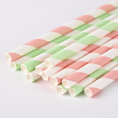 China Disposable Customized Colors And Biodegradable Compostable Straight Drinking Rainbow Paper Straws for sale