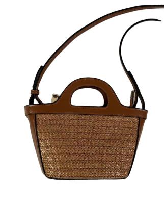 China Other Wholesale Customized LOGO ladies handbags High Quality Ladies Straw Cross-body Basket Bag For Women for sale