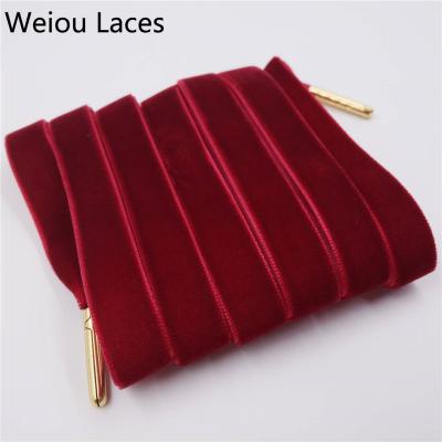 China Weiou Brand Luxury Flat Velvet Fashionable Flat Laces Beautiful For Women's Shoes for sale