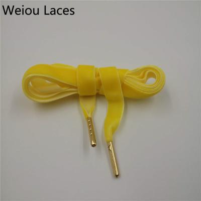 China Weiou Christmas Gift Velvet Laces One Side Exquisite Gold Gun Silver Velvet Metal Tips Customized Lengths Multiple Widths for sale