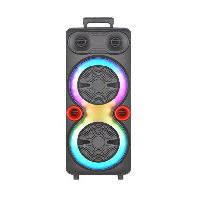 China Ndr F88 Big Power Dual 8 Inch LED Flashing Light Amazon Top Selling Speaker New Professional PA Stage With Subwoofer for sale