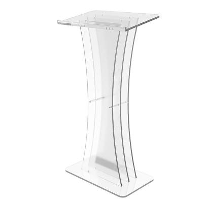 China Kids Safe Friendly Clear Acrylic Lectern Church Lectern Podium For Speech for sale