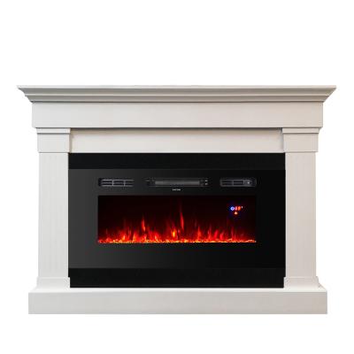 China Fuel Free Modern Hotel Quality Log Effect TV Indoor Cabinet Mantel With Electric Fireplace for sale