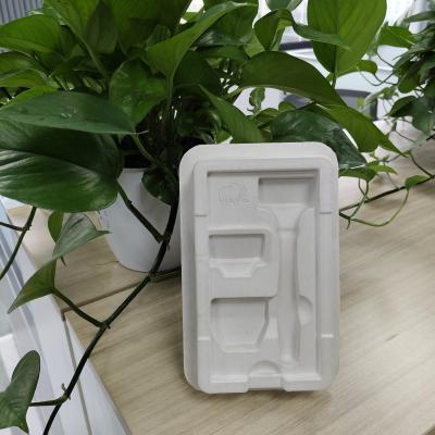 China Directly supplied by the manufacturer. Environmentally friendly white plant fiber pulp molded embedded packaging base for manual razors, with shockproof and drop-proof functions. for sale