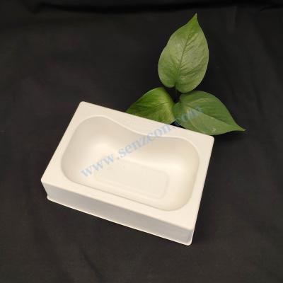 China Manufacture of electronic eye - care massage glasses' inner lining packaging bases with white sugarcane pulp pulp molding, which have the functions of shock resistance and fall prevention. for sale