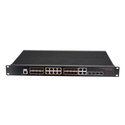 China 24 x 10/100/1000Mbps Ethernet Ports Plus 4 x 1000Mbps Fiber SFP+ L3 Gigabit Managed 14.8G Network Switch for sale