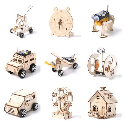 China eco-friendly craft electric mechanical wooden puzzle 3d puzzle toys set diy stereo laser cut laser puzzle for sale