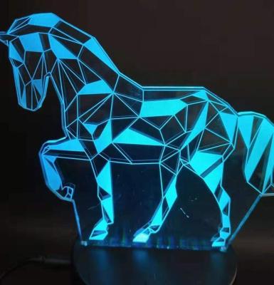 China White Base/Black USB Optical Illusion Lamp Creative Visual Gift/Slot Base/Children Christmas Gift LED Wooden 3D Night Light Low Battery For Boy Girl Children for sale
