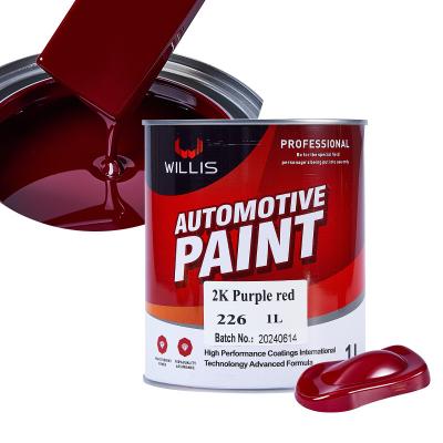 Chine Séchage rapide Carrosserie automatique Remplisseur métallique 2K Pourpre Peinture automatique rouge 2k Peinture à pulvériser Pourpre rouge à vendre
