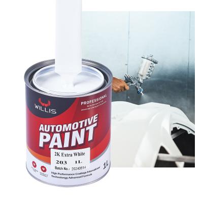 Chine Peinture solide blanche métallique 2K Carrosserie de voiture Touch Up Spray Résistance à l'eau Auto Refinish Peinture 2k Spray Peinture à vendre