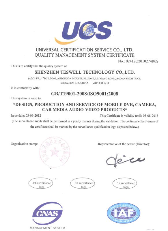 ISO9001 - Shenzhen Wollfive Gift & Packing Co.,Ltd