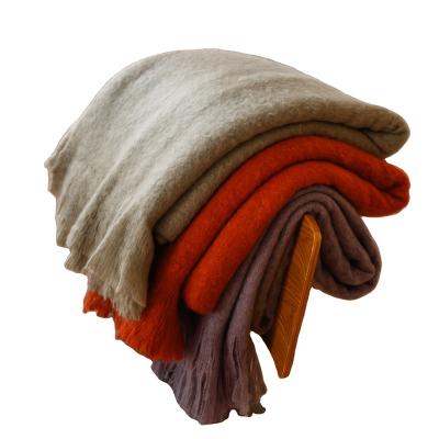 China C2U Linen Washed Organic Solid 100% French Cotton Canvas Scarf For Women for sale