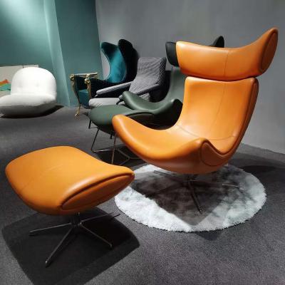 Chine Luxury Modern Leather Orange Shrimp Leisure Chair Swivel Relaxing Office Chairs Reclining Computer Chair Living Room Furniture à vendre