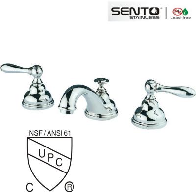 China Classic style double handle basin faucet for bathroom design for sale