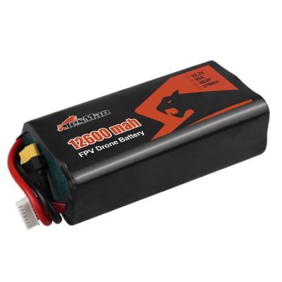 중국 22.2V 12600mAh FPV 드론 리포 배터리 EC5/EC3 XT60/XT90-S 커넥터 판매용