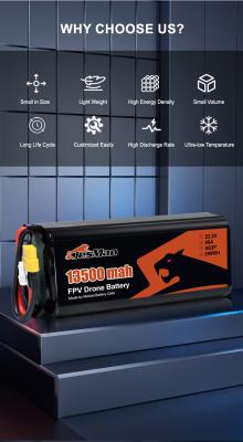 China FPV Drone Li-ion Batteries Molicell P45B 6S3P 22.2V 13500mAh 7inch 10inch FPV RC Drone Batteries for sale