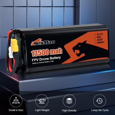 Китай Огромные запасы 22.2V 6S3P P42A аккумулятор 12600mah Пакет Inr-21700-P42A лев Молицель P45B 13500mah Fpv аккумулятор Молицель 21700 для FPV дронов продается