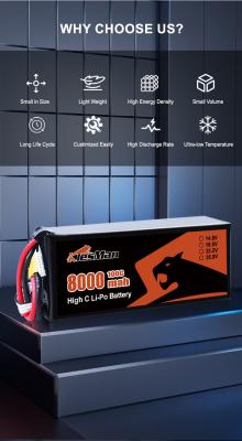 Κίνα 7 ιντσών 10 ιντσών Drone μπαταρία πακέτο 22.2V 8000 MAh Lithium Polymer μπαταρία υψηλής χωρητικότητας 50C-70C -100C XT60 FPV RC μπαταρία προς πώληση