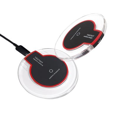 China High Speed Customize Logo 5W Crystal Charging Dock Stand Mobile Phone Fast Charger Induction Wireless Charger for sale