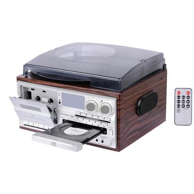 China Classic Turntable Player Vintage Design 6 in 1 Turntable Audio Turntable LP& Vinyl Record Player& Phonograph with PC Link/3 Speed LP for sale