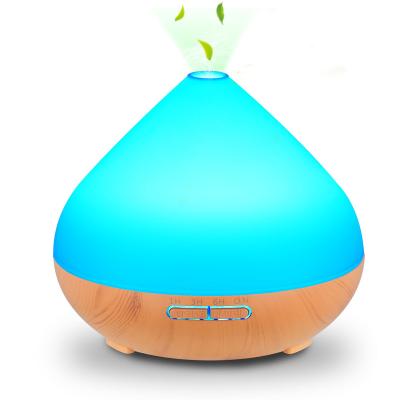 China Hot Sale 500ml Romantic RV Mist Night Light Ultrasonic Wood Base Wooden Humidifiers With Remote Control for sale