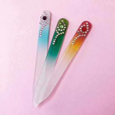 China Custom Made Eco-Friendly Logo Premium Safe Nail Trimmer Gift For Baby Crystal Glass Nail File for sale