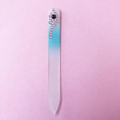 China Custom Made Eco-Friendly Logo Premium Safe Nail Trimmer Gift For Baby Crystal Glass Nail File for sale