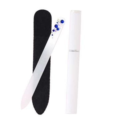 China Fashionable Custom File Logo Professional Lifetime Manicure Fingernail Crystal Glass Nail File for sale