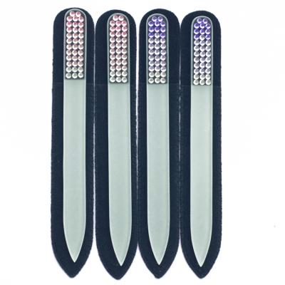 China Custom Premium Eco-Friendly Crystal Glass Nail File Buffer Jeweled for sale