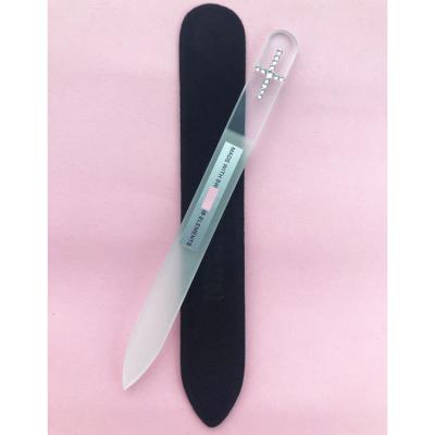 China Free Customized Eco - Friendly Logo Nail Care Manicure Tool Double Sided Crystal Glass Nail File for sale